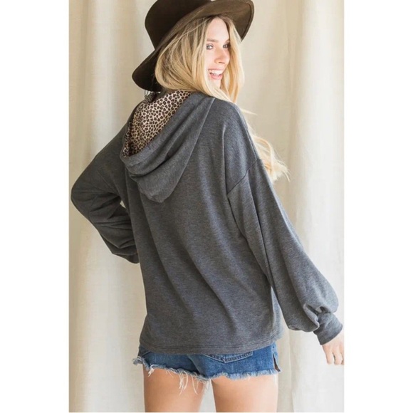 7TH RAY Boutique Purple Cheetah Hooded Sweatshirt - Picture 3 of 10